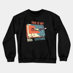 This Is My 90s Costume - Rewind Cassette With Pencil - Retro Cassette Crewneck Sweatshirt